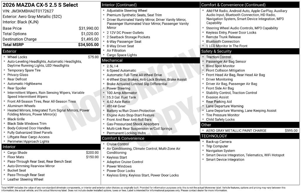 New 2026 MAZDA CX-5 Select AWD/4WD image 3