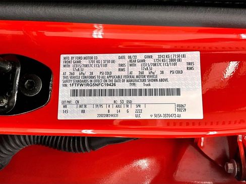 Used 2022 Ford F150 Raptor w/ Equipment Group 801A High image 36