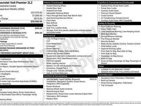 Used 2017 Chevrolet Volt Premier w/ Driver Confidence II Package image 35