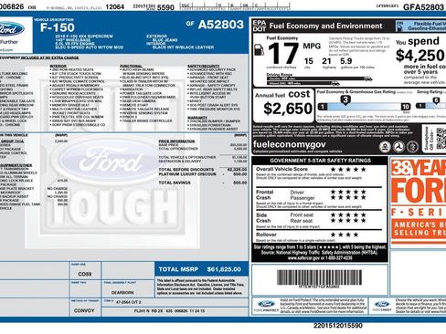 Used 2016 Ford F150 Platinum w/ Equipment Group 701A Luxury AWD/4WD image 37