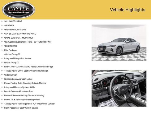 Used 2021 Genesis G70 2.0T w/ Elite Package AWD/4WD image 3