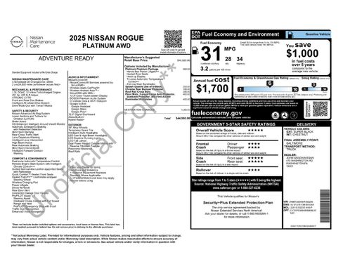 Used 2025 Nissan Rogue Platinum w/ Platinum Premium Package AWD/4WD image 1