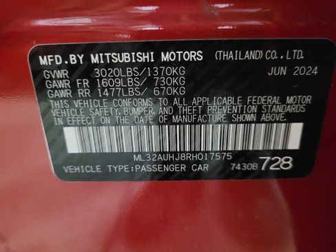 Used 2024 Mitsubishi Mirage ES FWD image 33