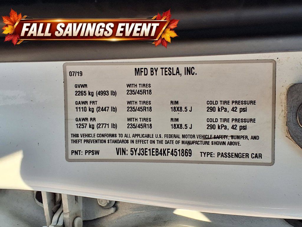 Used 2019 Tesla Model 3 AWD/4WD image 14