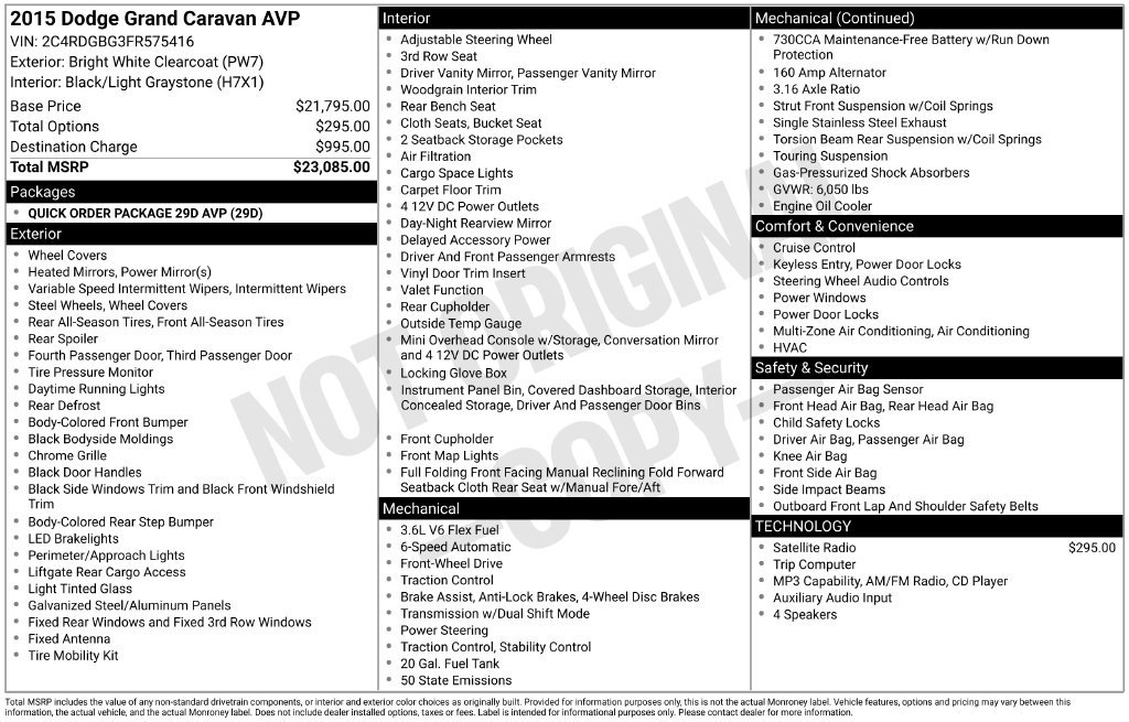 Used 2015 Dodge Grand Caravan American Value Package FWD image 17