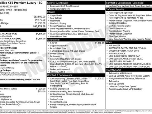 New 2026 Cadillac XT5 Premium Luxury w/ LPO, ONYX Package FWD image 4