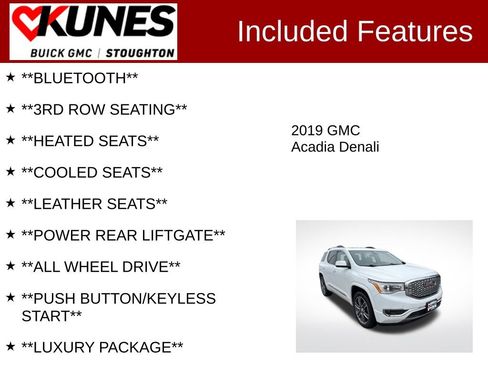 Used 2019 GMC Acadia Denali w/ Technology Package image 3