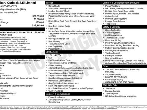 Used 2016 Subaru Outback 2.5i Limited image 29