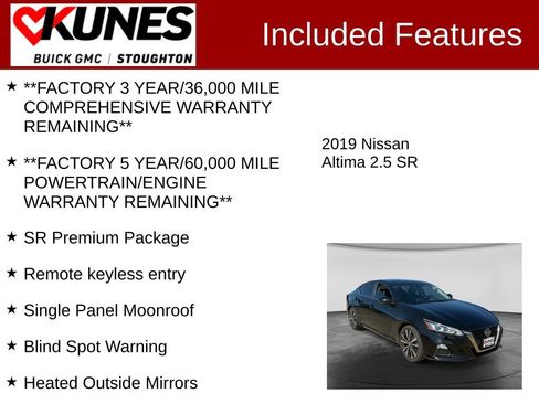 Used 2019 Nissan Altima 2.5 SR w/ SR Premium Package FWD image 3