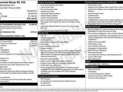 Used 2021 Chevrolet Blazer RS w/ Enhanced Convenience Package image 3