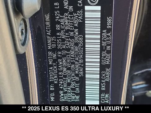 Used 2025 Lexus ES 350 Ultra Luxury FWD image 29