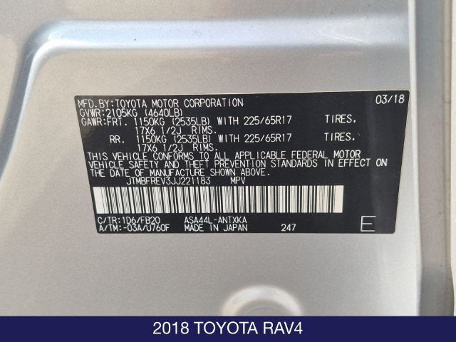 Used 2018 Toyota RAV4 LE w/ All Weather Liner Package AWD/4WD image 24