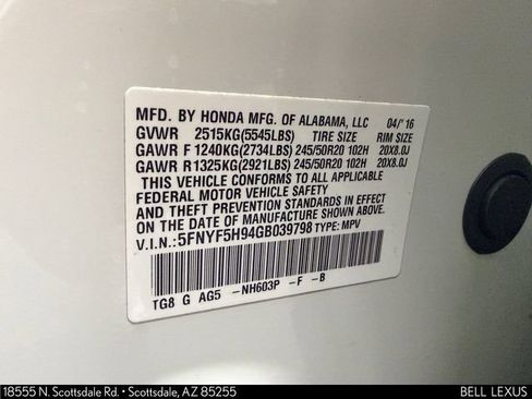 Used 2016 Honda Pilot Touring image 30