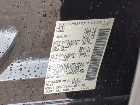 Used 2021 Nissan Titan Platinum Reserve w/ Moonroof Package image 37