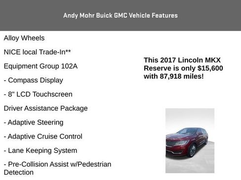 Used 2017 Lincoln MKX Reserve w/ Driver Assistance Package AWD/4WD image 4