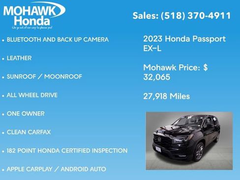 Certified 2023 Honda Passport EX-L image 8
