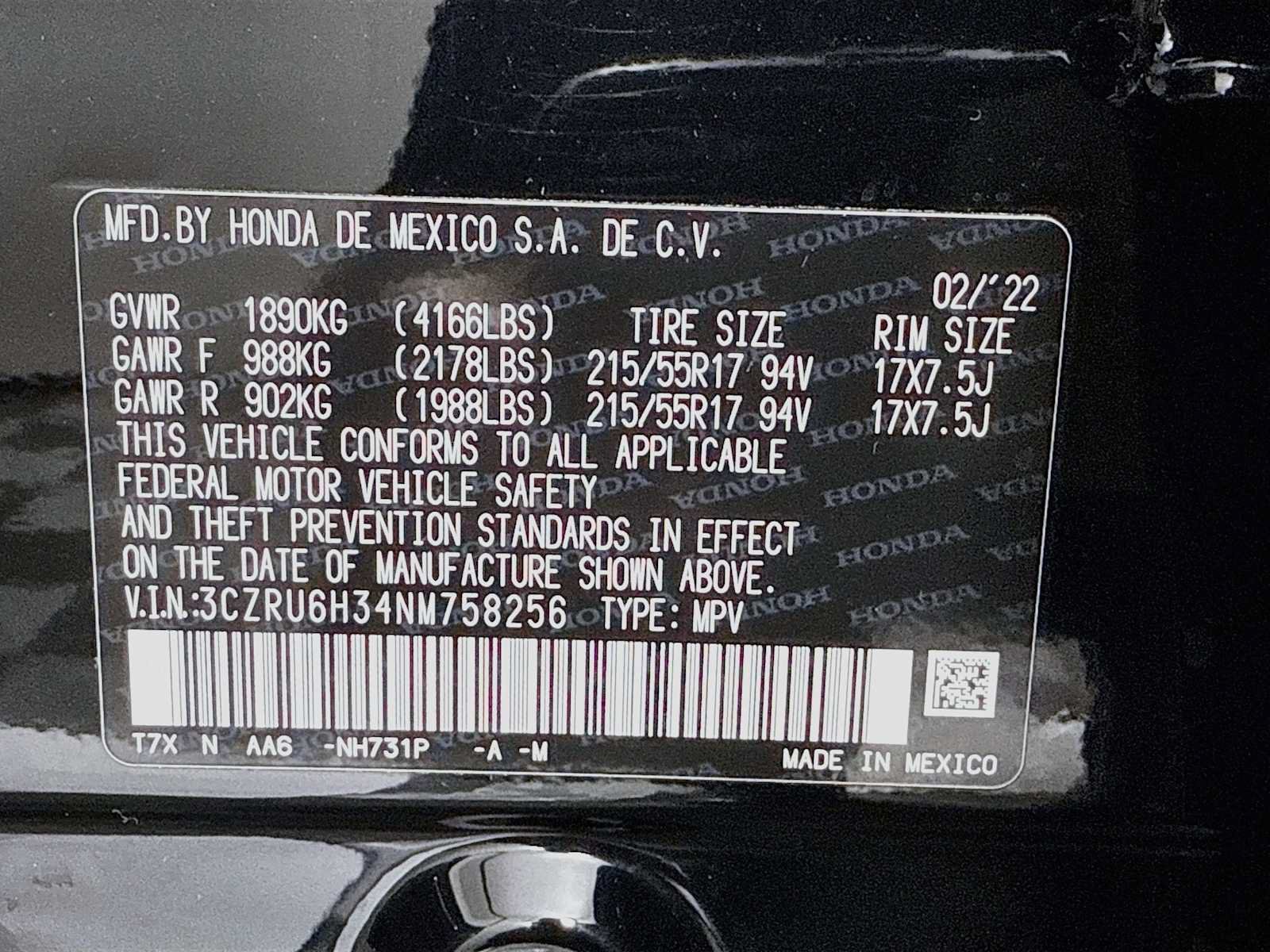 Certified 2022 Honda HR-V LX image 36