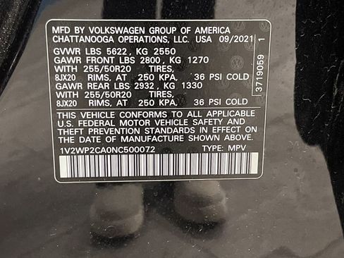 Used 2022 Volkswagen Atlas SE w/ Black Wheel Package image 37