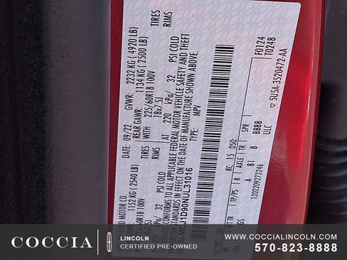 Certified 2022 Lincoln Corsair AWD w/ Equipment Group 101A image 26