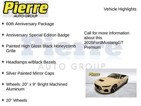 Certified 2025 Ford Mustang GT Premium w/ 60th Anniversary Package RWD image 14