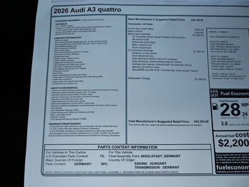 New 2026 Audi A3 2.0T Premium AWD/4WD image 25