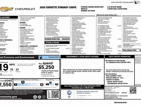 Used 2020 Chevrolet Corvette Stingray w/ 3LT Preferred Equipment Group image 3