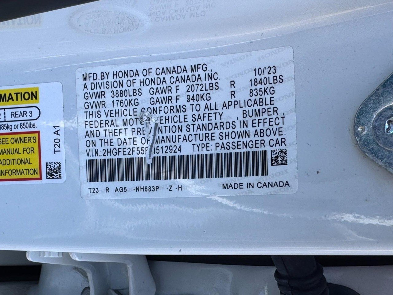 Certified 2024 Honda Civic Sport image 24