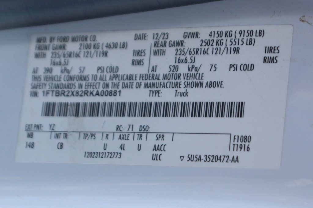 Used 2024 Ford Transit 250 148 High Roof AWD w/ Load Area Protection Package image 44