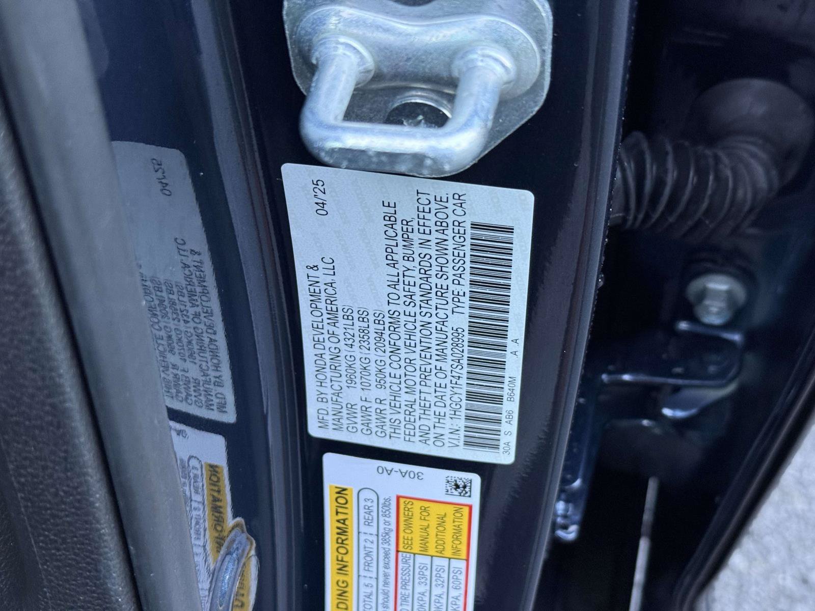 Certified 2025 Honda Accord SE image 30