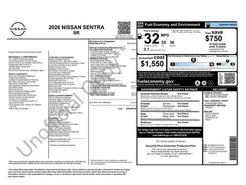 New 2026 Nissan Sentra SR w/ SR Premium Package FWD image 44
