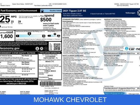 Used 2021 Volkswagen Tiguan SE FWD image 2