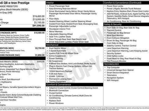 Used 2024 Audi Q8 e-tron Prestige w/ Prestige Package AWD/4WD image 10