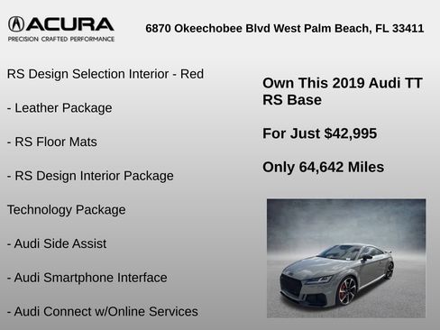 Used 2019 Audi TT RS w/ Technology Package image 12