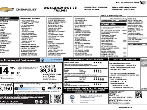 Certified 2022 Chevrolet Silverado 1500 LT Trail Boss w/ Safety Package AWD/4WD image 3