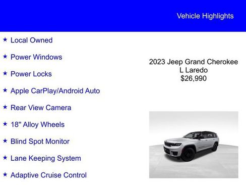 Used 2023 Jeep Grand Cherokee L Laredo AWD/4WD image 2