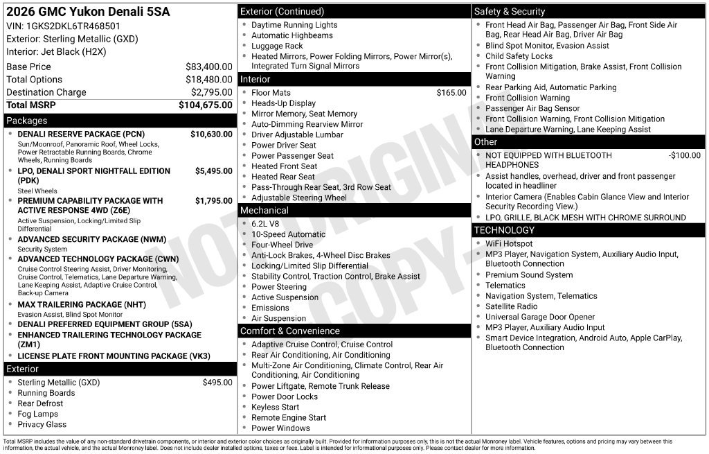 New 2026 GMC Yukon Denali w/ Denali Reserve Package AWD/4WD image 41