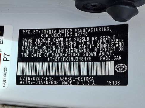 Used 2017 Toyota Camry SE FWD image 28