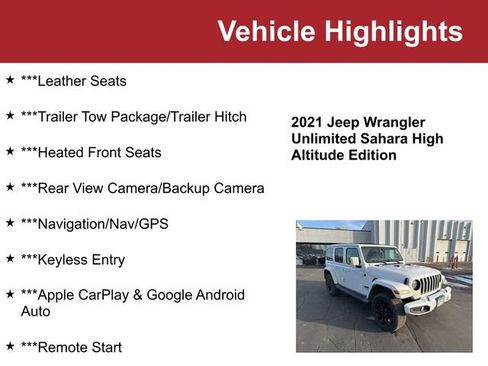 Used 2021 Jeep Wrangler Unlimited Sahara image 2