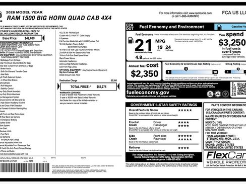 Used 2026 RAM 1500 Big Horn AWD/4WD image 2