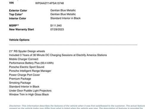 Used 2023 Porsche Taycan w/ Premium Package image 85