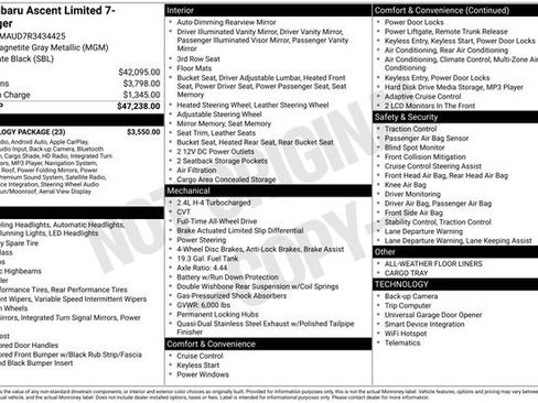 Used 2024 Subaru Ascent Limited w/ Technology Package image 29