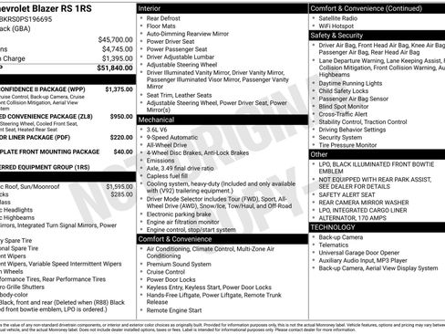 Used 2023 Chevrolet Blazer RS w/ Driver Confidence II Package image 48