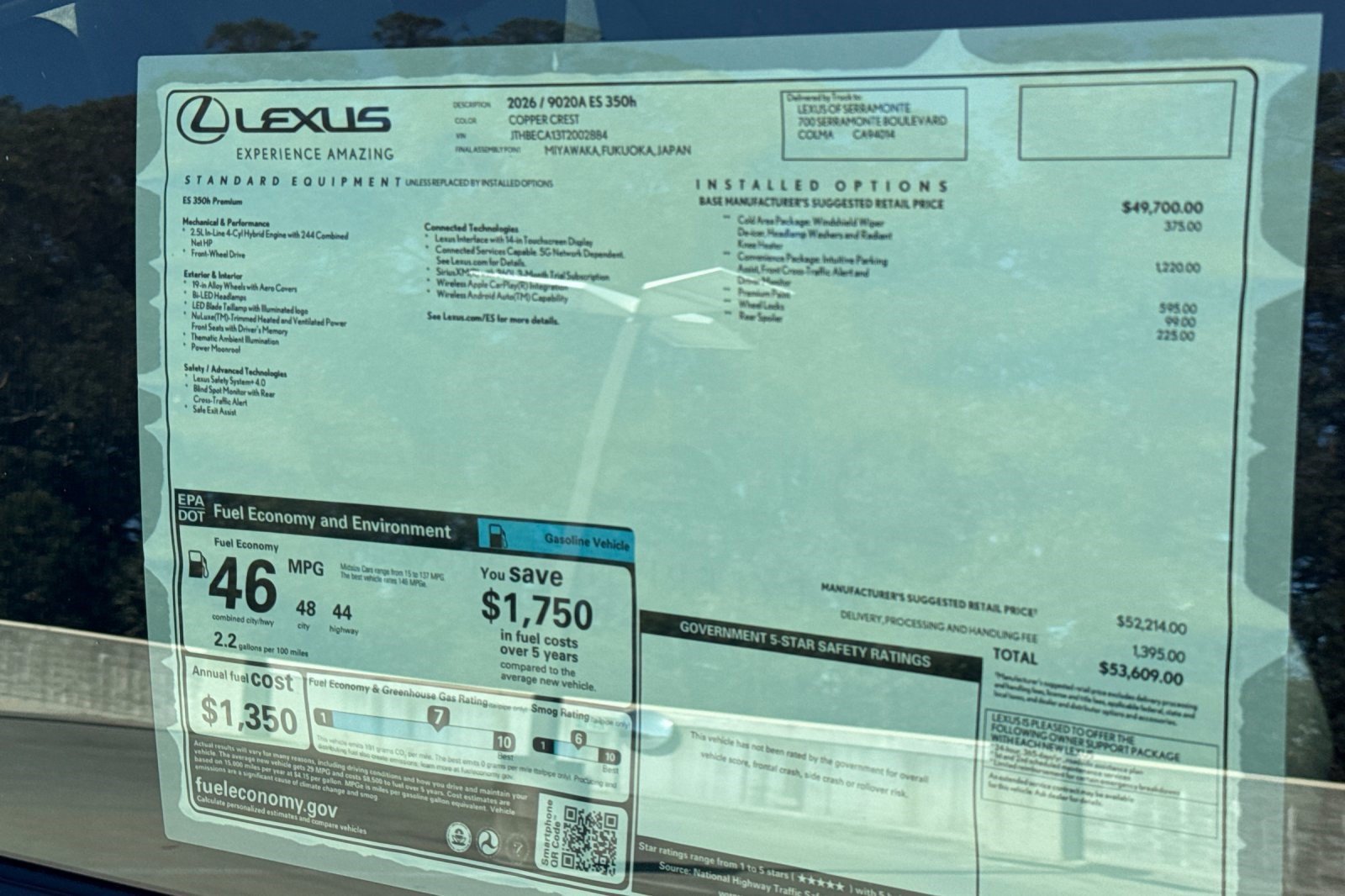 New 2026 Lexus ES 350h w/ Convenience Package FWD image 28