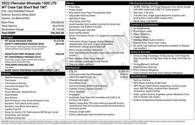 Used 2022 Chevrolet Silverado 1500 W/T w/ WT Value Package AWD/4WD image 26