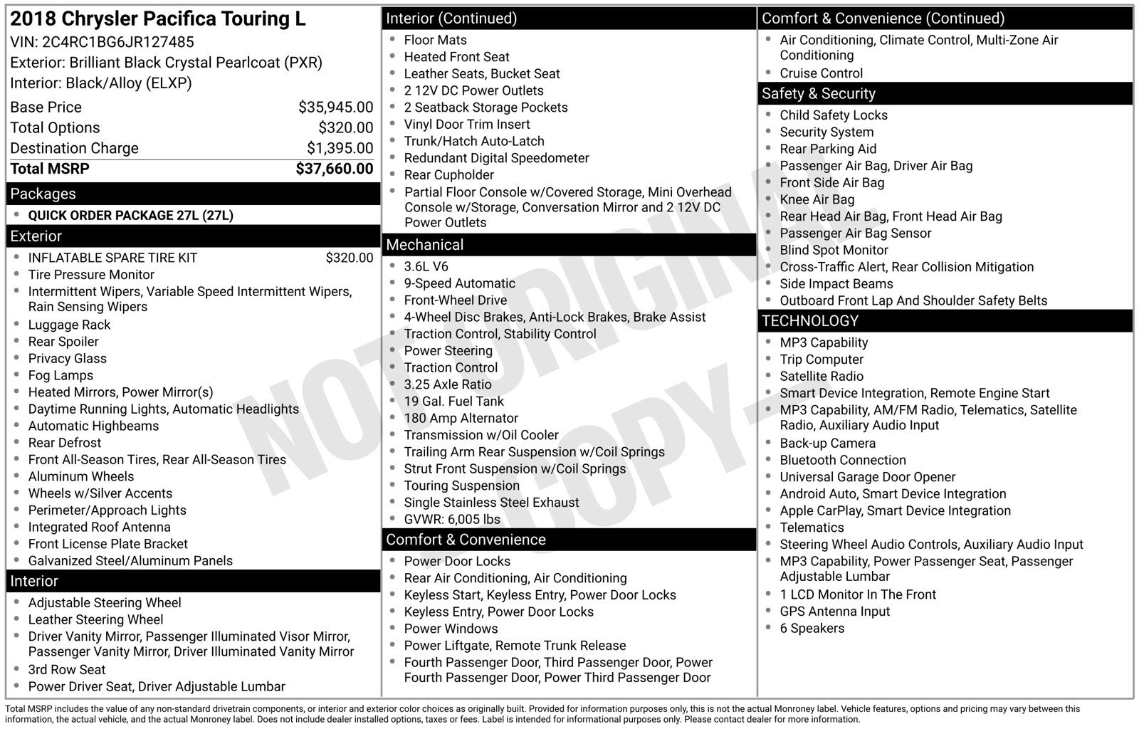 Used 2018 Chrysler Pacifica Touring-L FWD image 16