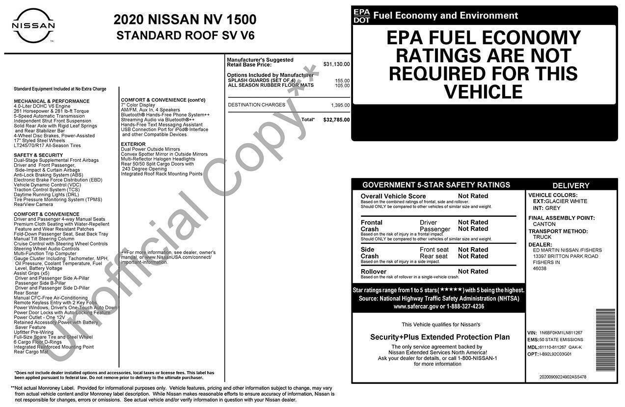 Used 2020 Nissan NV 1500 SV RWD image 24