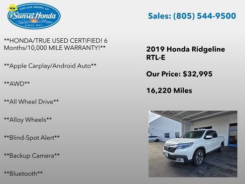 Used 2019 Honda Ridgeline RTL-E image 6