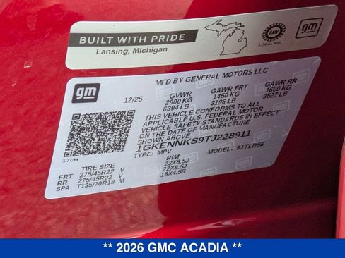 New 2026 GMC Acadia Elevation w/ Black Edition image 42