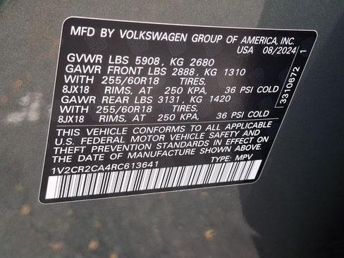 Certified 2024 Volkswagen Atlas Peak Edition SE AWD/4WD image 30