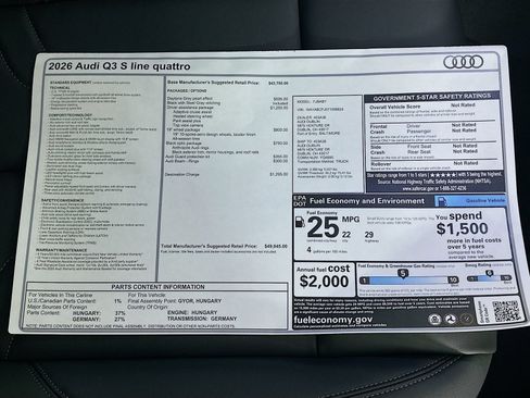 New 2026 Audi Q3 quattro 2.0T AWD/4WD image 48